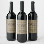 Modern Rustic Plaid Personalized Wine Gift Weinetikett (Flaschen)