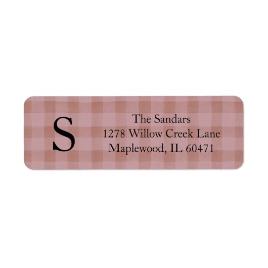 Modern Rustic Plaid Return Address Labels (Vorne)