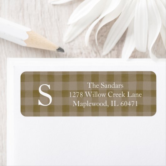 Modern Rustic Plaid Return Address Labels (Insitu)