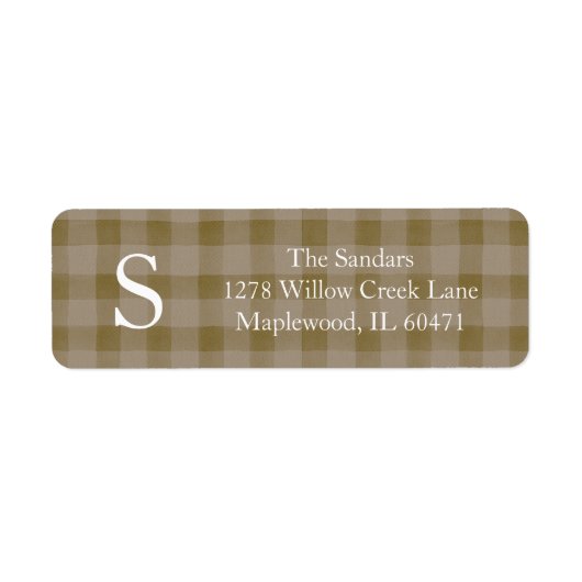 Modern Rustic Plaid Return Address Labels (Vorne)