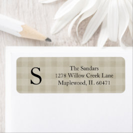 Modern Rustic Plaid Return Address Labels