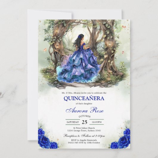 Modern Rustic Quinceanera Invitation Einladung (Vorderseite)