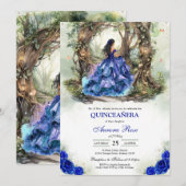 Modern Rustic Quinceanera Invitation Einladung (Vorne/Hinten)