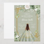 Modern Rustic Quinceanera Invitation Einladung (Vorne/Hinten)