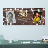 Modern Rustic String Lights Gold Fab 50. Geburtsta Banner (Messe)