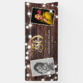 Modern Rustic String Lights Gold Fab 50. Geburtsta Banner (Vertikal)