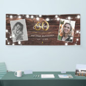 Modern Rustic String Lights Gold Fab 60. Geburtsta Banner (Messe)