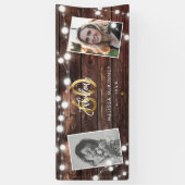 Modern Rustic String Lights Gold Fab 60. Geburtsta Banner (Vertikal)