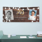 Modern Rustic String Lights Gold Fab 70. Geburtsta Banner (Messe)