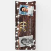 Modern Rustic String Lights Gold Fab 70. Geburtsta Banner (Vertikal)