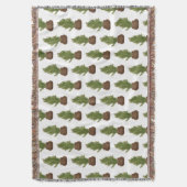 Modern Rustic Watercolor Christmas Tree Holiday Decke (Vorderseite Vertikal)