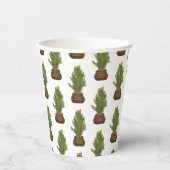 Modern Rustic Watercolor Christmas Tree Holiday Pappbecher (Vorderseite)