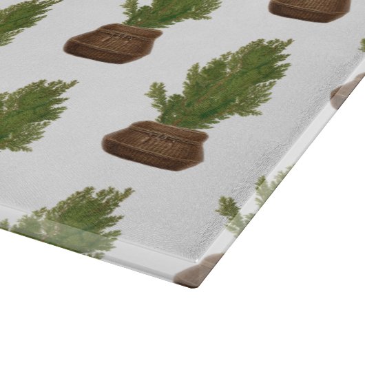 Modern Rustic Watercolor Christmas Tree Holiday Schneidebrett (Ecke)