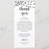Modern Rustic Wedding Dinner Thank You Card Programm (Vorderseite)