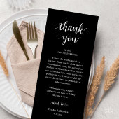 Modern Rustic Wedding Dinner Thank You Card Programm