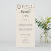 Modern Rustic Wedding Dinner Thank You Card Programm (Stehend Vorderseite)