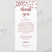 Modern Rustic Wedding Dinner Thank You Card Programm (Vorderseite)