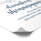 Modern Rustic Wedding Open Bar Drunken Shenanigans Poster (Ecke)