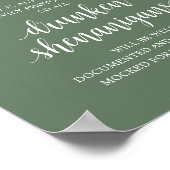 Modern Rustic Wedding Open Bar Drunken Shenanigans Poster (Ecke)