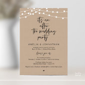 Modern Rustic Wedding Reception Brown Kraft Einladung