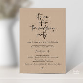 Modern Rustic Wedding Reception Brown Kraft Einladung