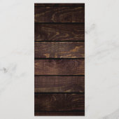 Modern Rustic Wedding Reception Thank You Card Programm (Rückseite)