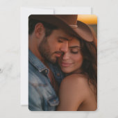 Modern Rustic Western Photo Wedding Invitation  Einladung (Rückseite)