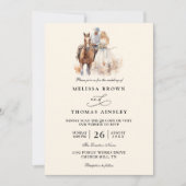 Modern Rustic Western Rustic QR Code Wedding Einladung (Vorderseite)