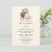Modern Rustic Western Rustic QR Code Wedding Einladung (Stehend Vorderseite)