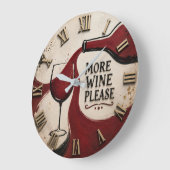 Modern Rustic Wine Lover More Wine Please Große Wanduhr (Winkel)