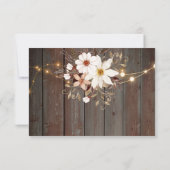 Modern Rustic Wood Floral Lights RSVP Card (Rückseite)