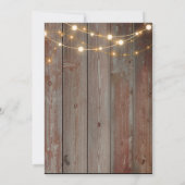 Modern Rustic Wood Floral Lights Wedding  Einladung (Rückseite)
