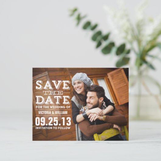 MODERN RUSTIK | Ankündigung Datum freihalten (Stehend Vorderseite)