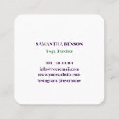 Modern Sacred Geometry Symbol Merkabah Quadratische Visitenkarte (Rückseite)