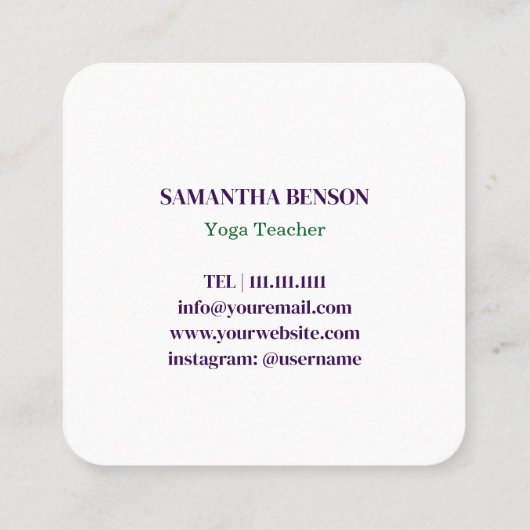 Modern Sacred Geometry Symbol Merkabah Quadratische Visitenkarte (Rückseite)