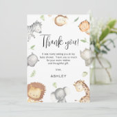 Modern Safari Animals Baby Dusche Danke Karte (Stehend Vorderseite)