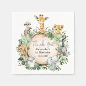 Modern Safari Wild Animals Greenery Party Serviette (Vorderseite)