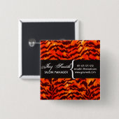 Modern Safari WildLife Streifen Muster Name Tag Button (Vorne & Hinten)