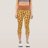 Modern Safari Wildtiergiraffe Skin Pattern Capri Leggings (Vorderseite)