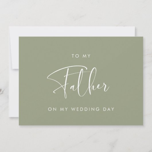 Modern Sage An meinen Vater auf meiner Hochzeitsta Einladung (Vorderseite)