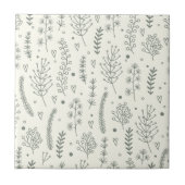 Modern Sage Botanical Pattern Fliese (Vorderseite)