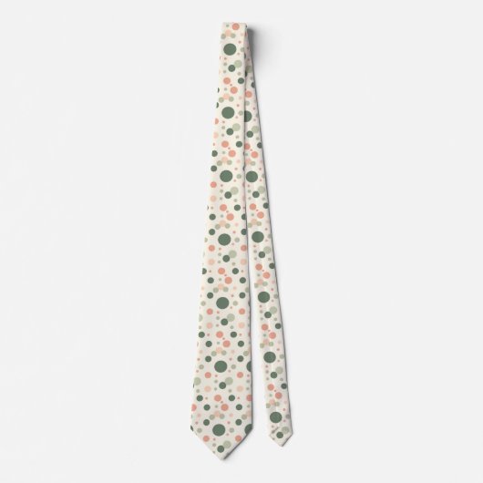 Modern Sage & Coral Polka Dot Pattern Krawatte (Vorderseite)