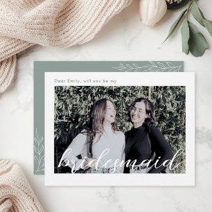 Modern Sage Foliage Bridesmaid Vorschlag Card Einladungspostkarte