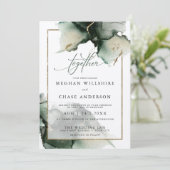 Modern Sage Green2 Wasserfarbe Einladung (Stehend Vorderseite)