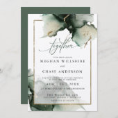 Modern Sage Green2 Wasserfarbe Einladung (Vorne/Hinten)