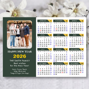 Modern Sage Green 2026 Calendar Minimalistisches F Feiertagskarte