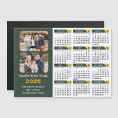 Modern Sage Green 2026 Kalender 2 Foto Magnetic Magnetkarte (Vorne/Hinten)