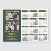 Modern Sage Green 2026 Kalender 2 Foto Magnetic Magnetkarte (Vorderseite)