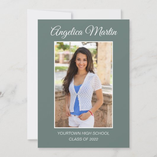 Modern Sage Green Abschluss 3 Foto Class 2022 (Vorderseite)