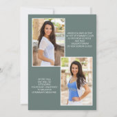 Modern Sage Green Abschluss 3 Foto Class 2022 (Rückseite)